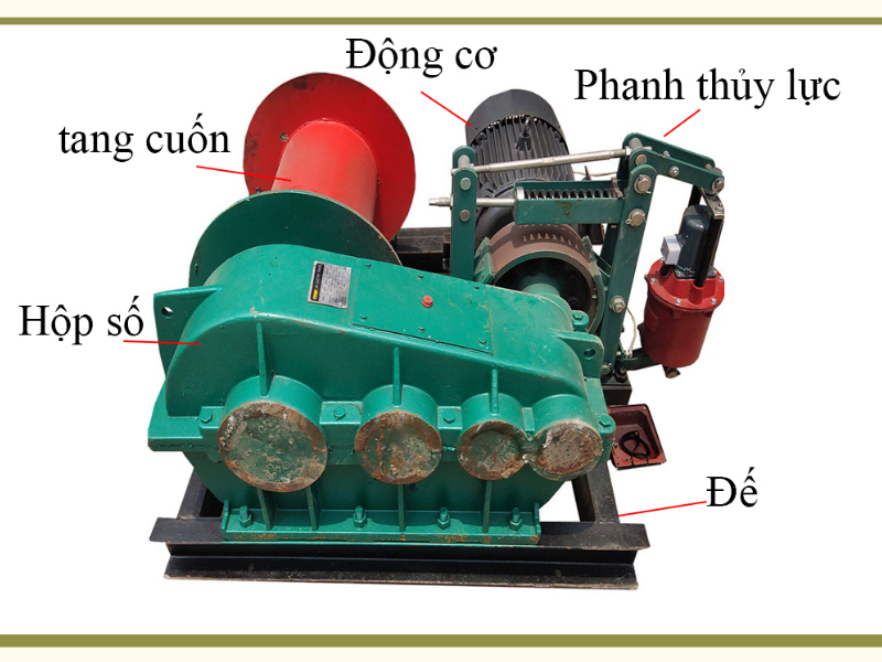 Cấu tạo của tời kéo mặt đất