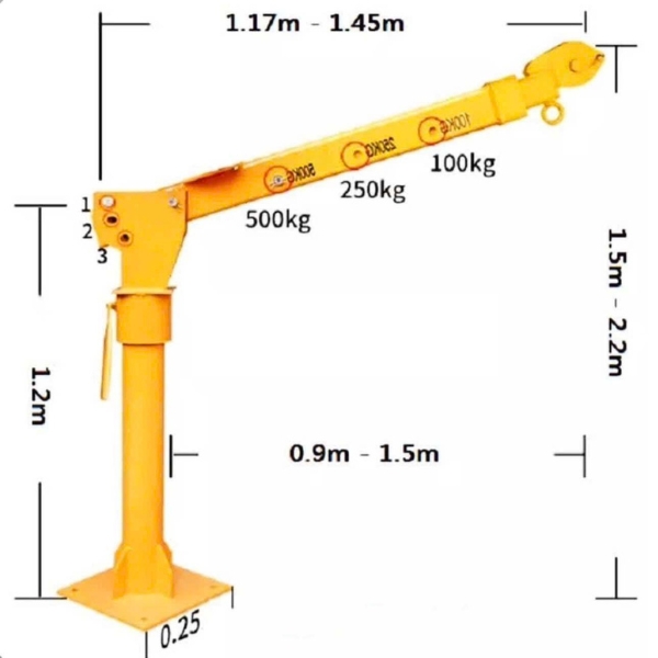 Cẩu xoay 360 cho xe tải HM 100-500