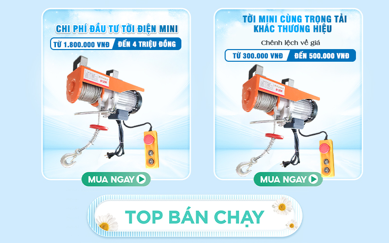 Chi phí đầu tư máy tời điện mini
