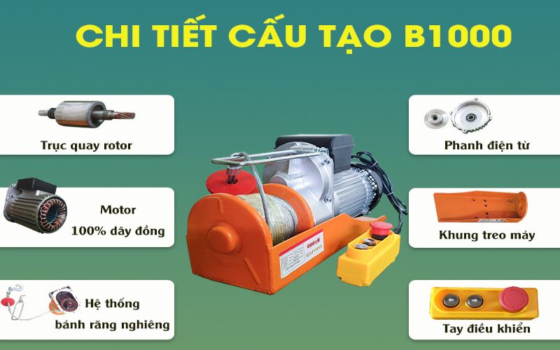 Chi tiết cấu tạo tời B1000