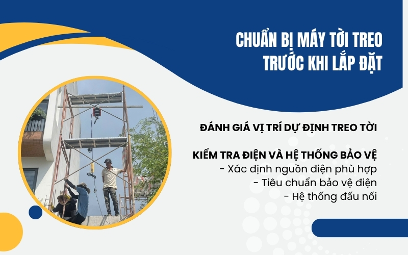 Chuẩn bị máy tời treo trước khi lắp đặt