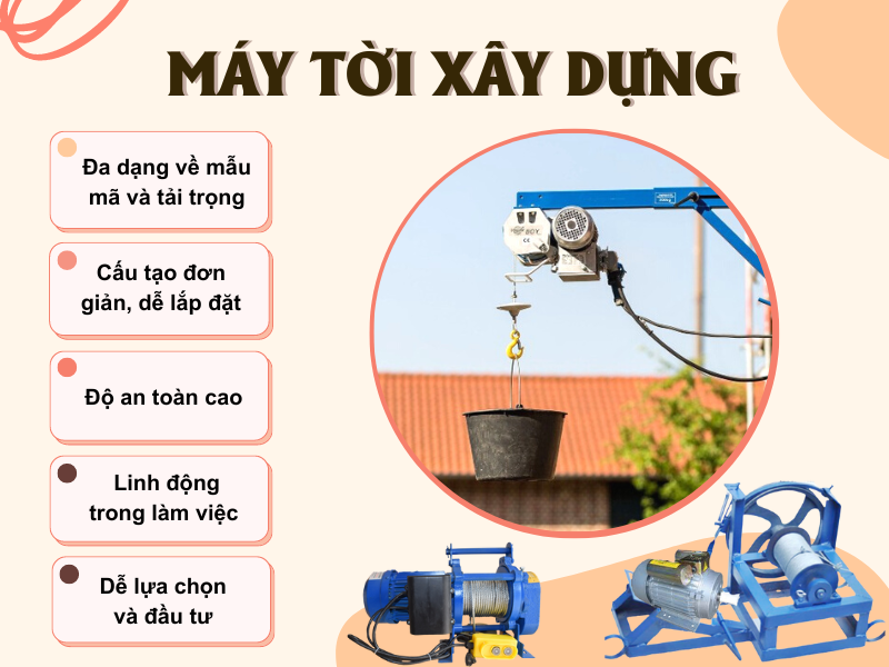 Đặc điểm của máy tời xây dựng