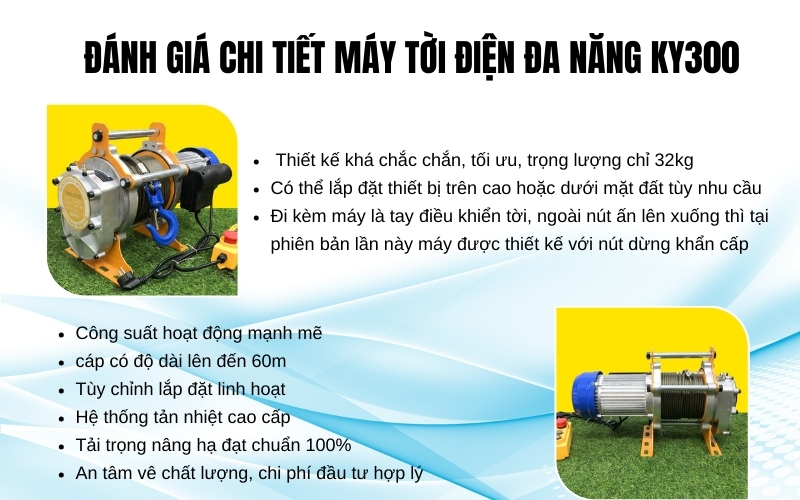 Đánh giá chi tiết máy tời điện đa năng KY300