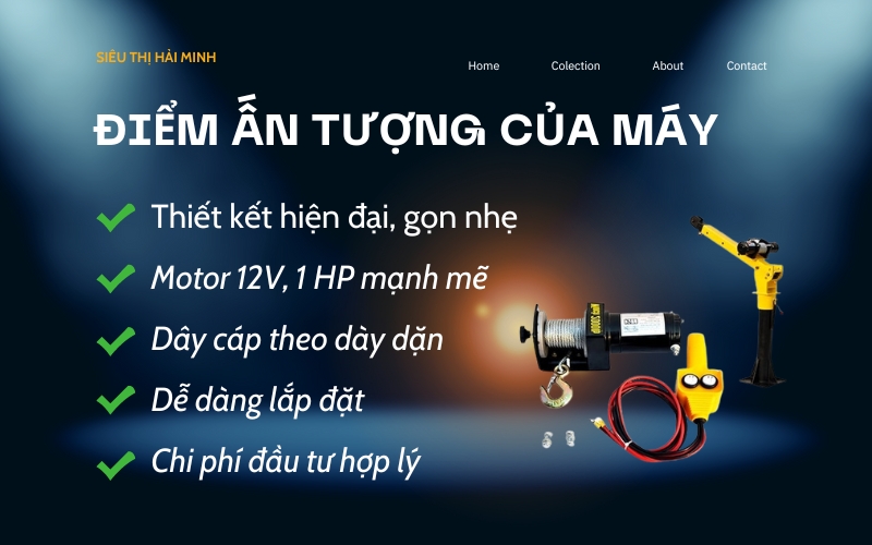 Điểm ấn tượng của máy tời điện 12v 500kg