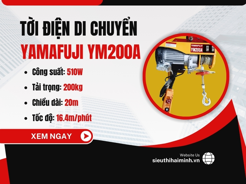 Giới thiệu máy tời điện di chuyển Yamafuji YM200A