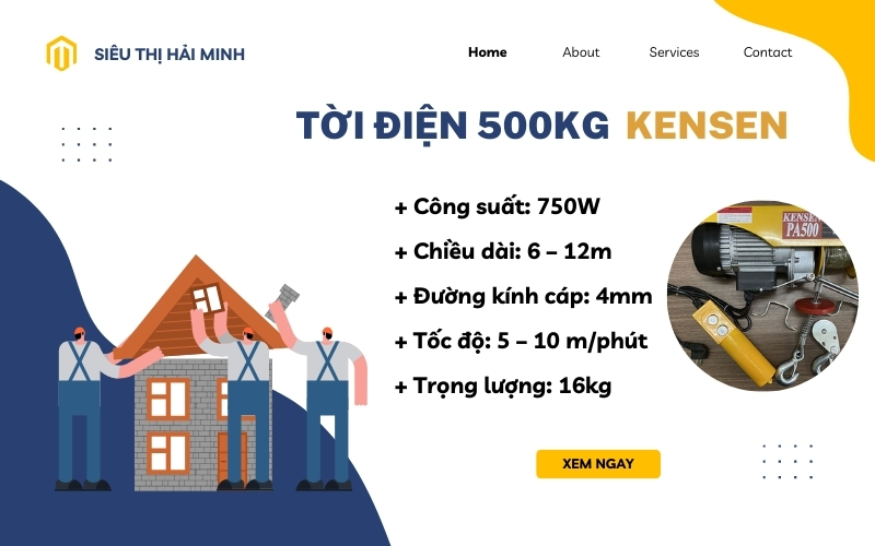 Giới thiệu tời điện 500kg của thương hiệu Kensen