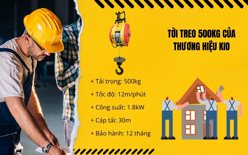 Giới thiệu về tời treo 500kg của thương hiệu Kio