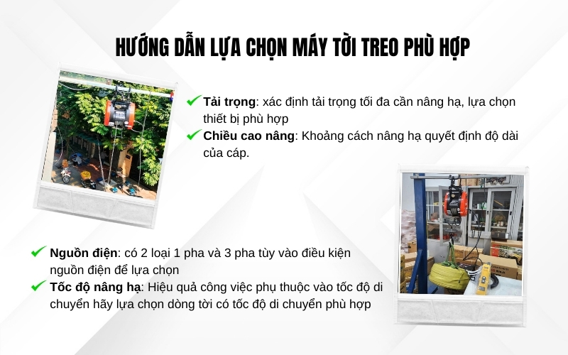 Hướng dẫn lựa chọn máy tời treo phù hợp