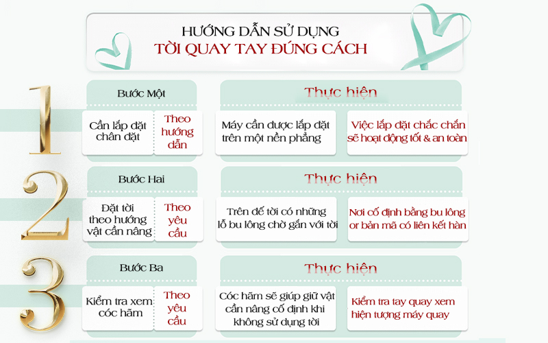 Hướng dẫn sử dụng máy tời quay tay