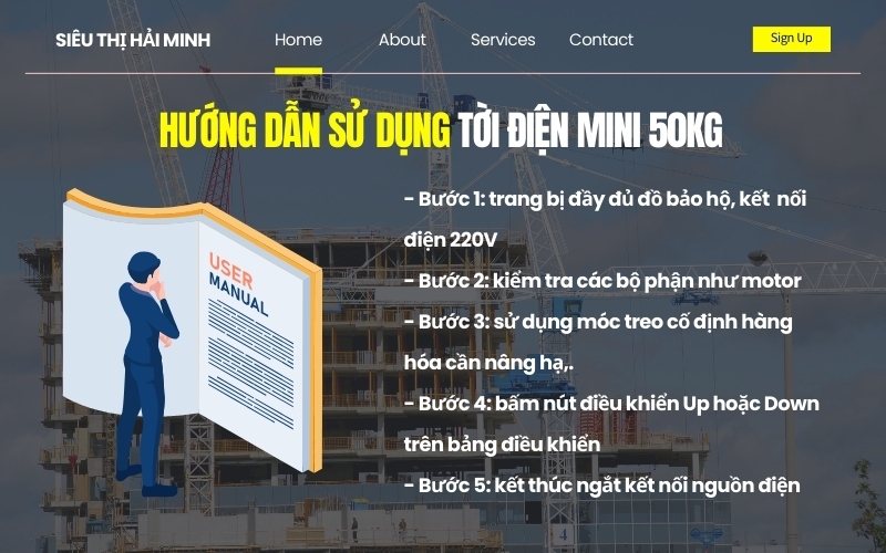 Hướng dẫn và lưu ý khi dùng tời mini 50kg