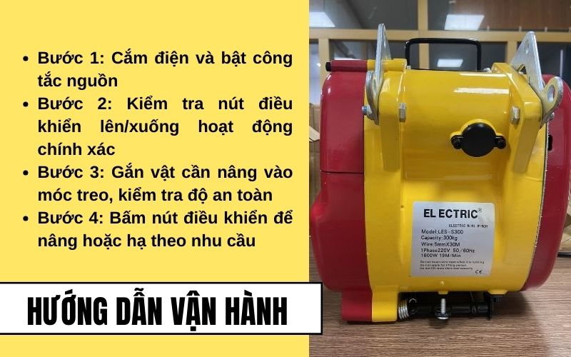 Hướng dẫn vận hành tời điện mini LES-S300