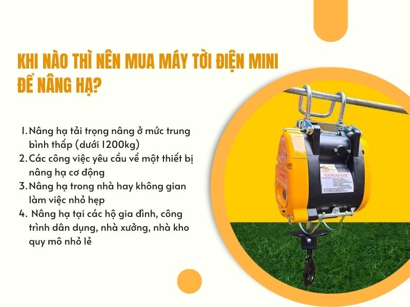 Khi nào thì nên mua máy tời điện mini để nâng hạ