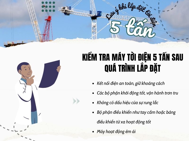  Kiểm tra máy tời điện 5 tấn sau quá trình lắp đặt