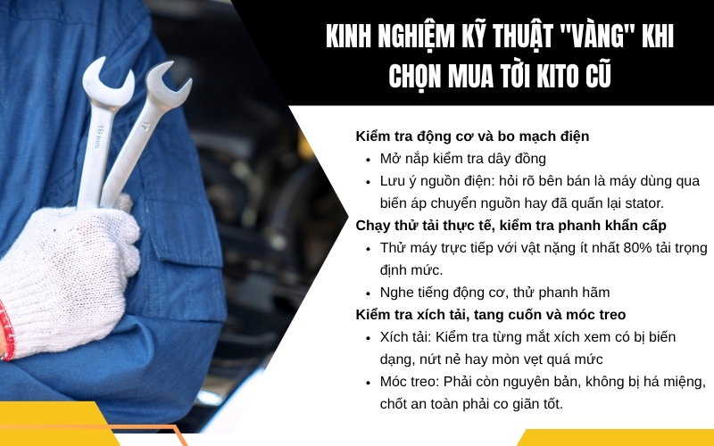 Kinh nghiệm kỹ thuật vàng khi chọn mua tời Kito cũ