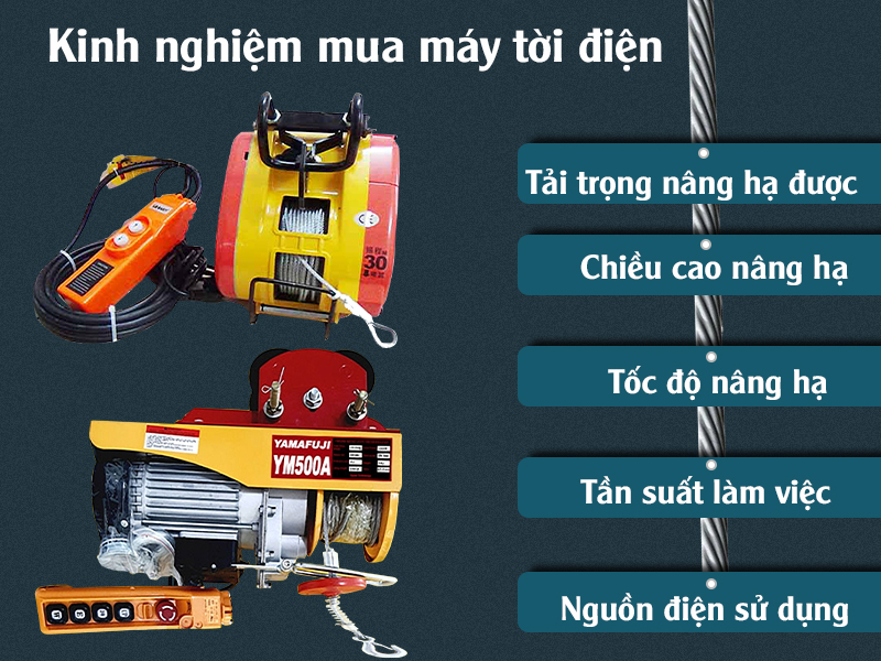 Kinh nghiệm chọn mua tời điện 500kg chính hãng
