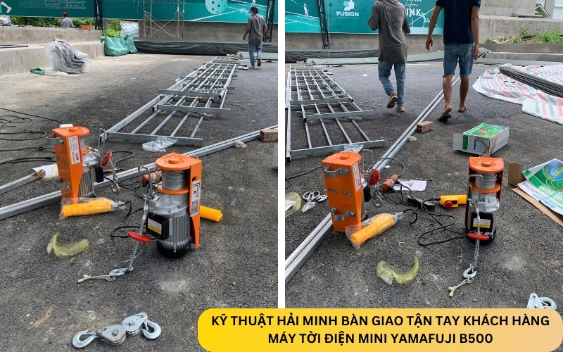 Kỹ thuật Hải Minh bàn giao Máy tời điện mini Yamafuji B500