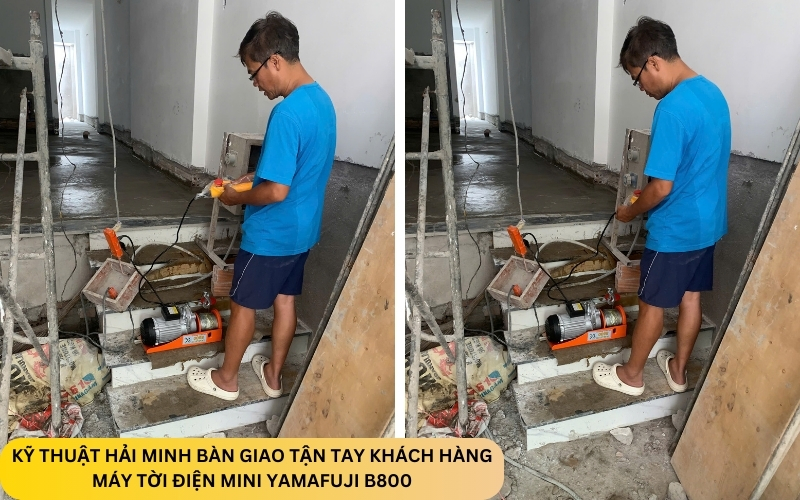 Kỹ thuật Hải Minh bàn giao Máy tời điện mini Yamafuji B800