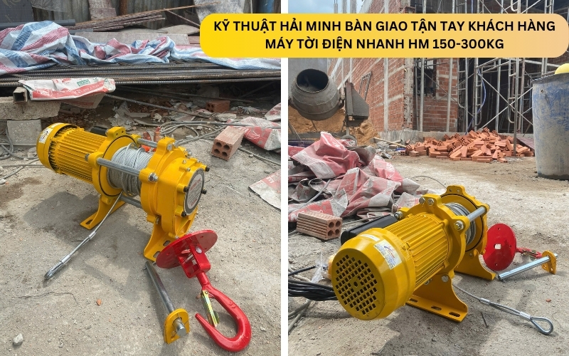 Kỹ thuật Hải Minh bàn giao Máy tời điện nhanh HM 150-300kg