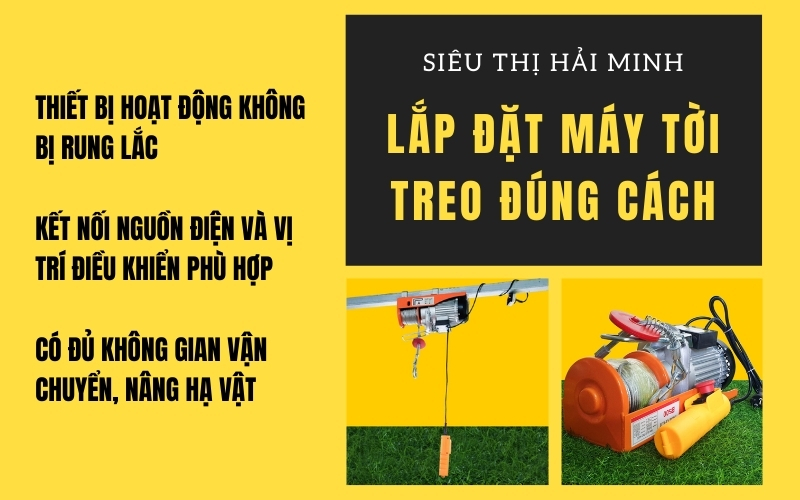 Lắp đặt máy tời treo đúng cách, đúng vị trí