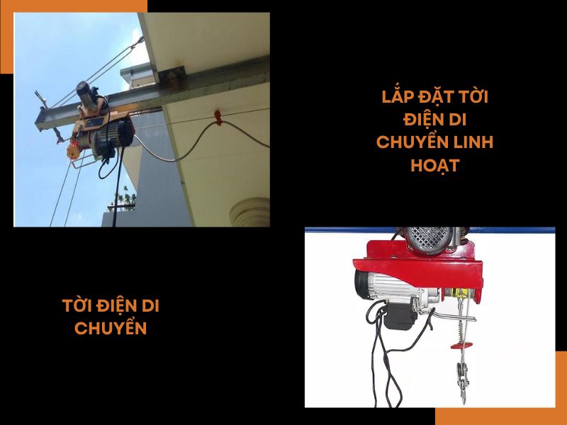 Lắp đặt tời điện di chuyển đơn giản, linh hoạt