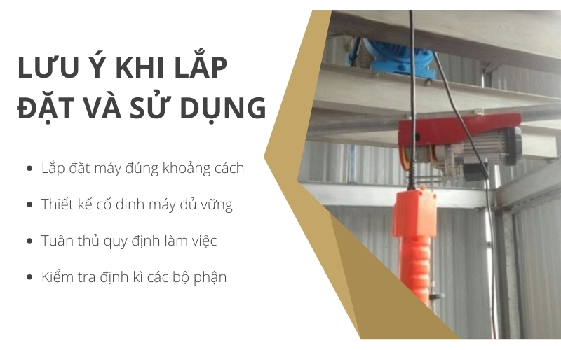 Lưu ý khi lắp đặt và sử dụng tời điện xây dựng