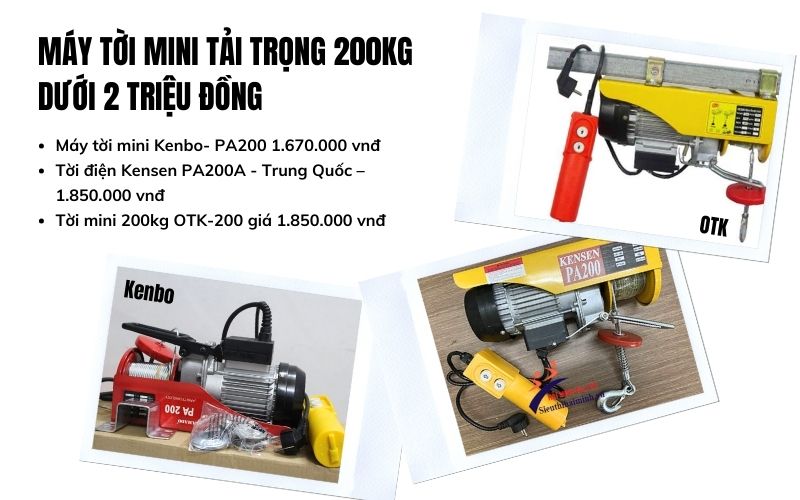 Máy Tời Mini Tải Trọng 200kg Dưới 2 Triệu Đồng
