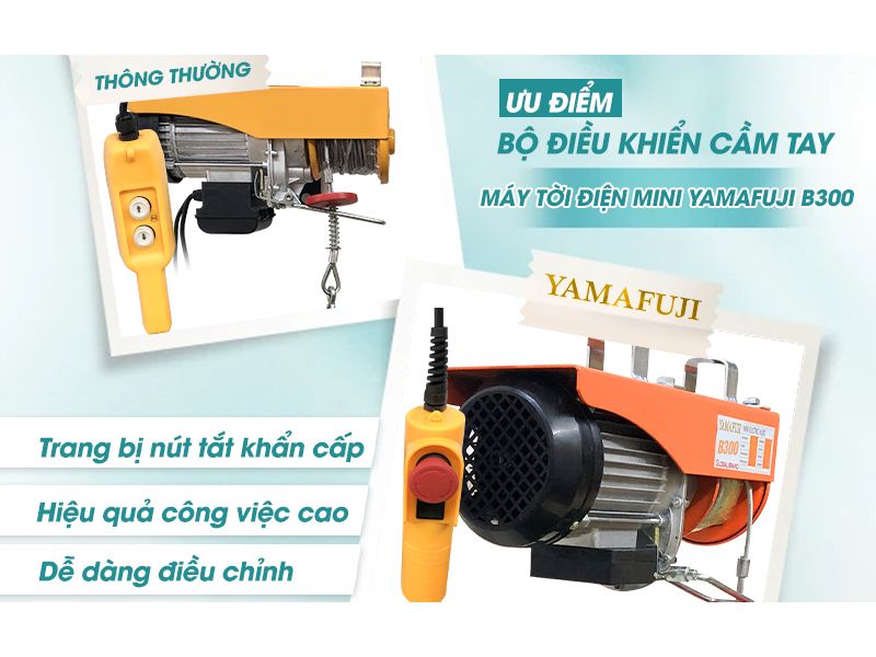 Máy tời B300 sở hữu tay cầm điều khiển thông minh