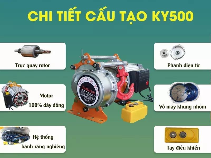  Máy tời điện đa năng Yamafuji KY-500 (đạt tải 100% 500-1000kg)