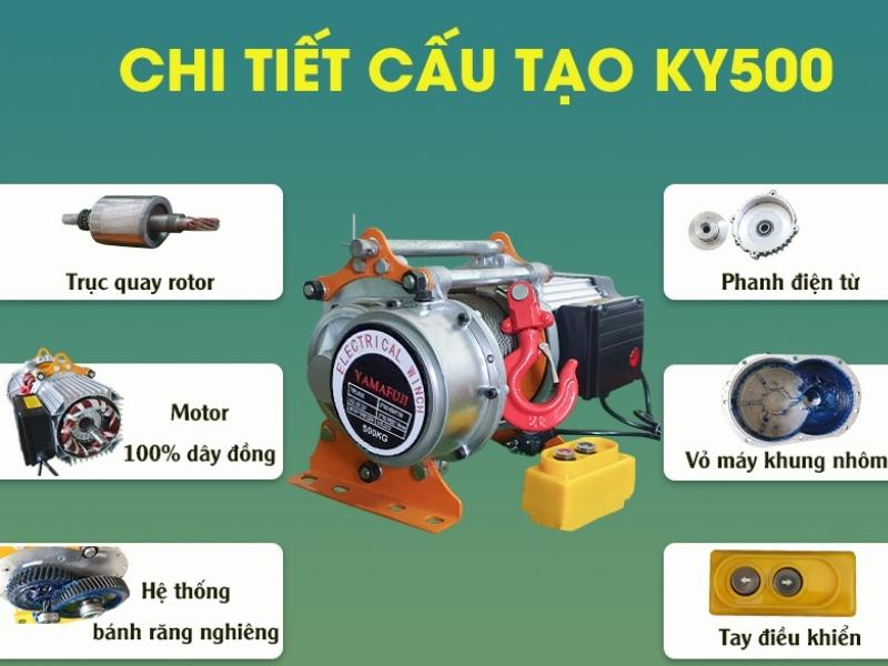 Máy tời điện đa năng Yamafuji KY-500 (đạt tải 100% 500-1000kg)