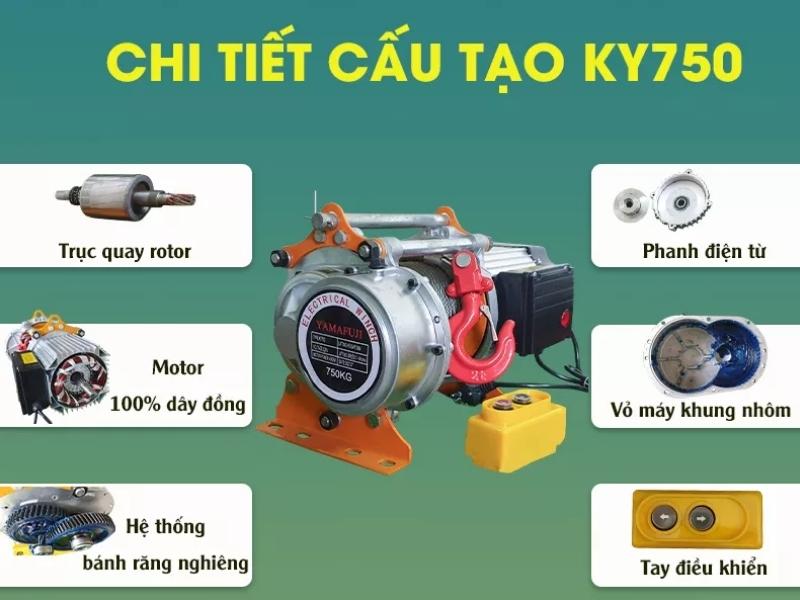 Máy tời điện đa năng Yamafuji KY-750 (đạt tải 100% 750-1500kg)