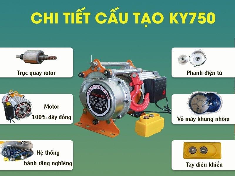 Máy tời điện đa năng Yamafuji KY-750 (đạt tải 100% 750-1500kg)