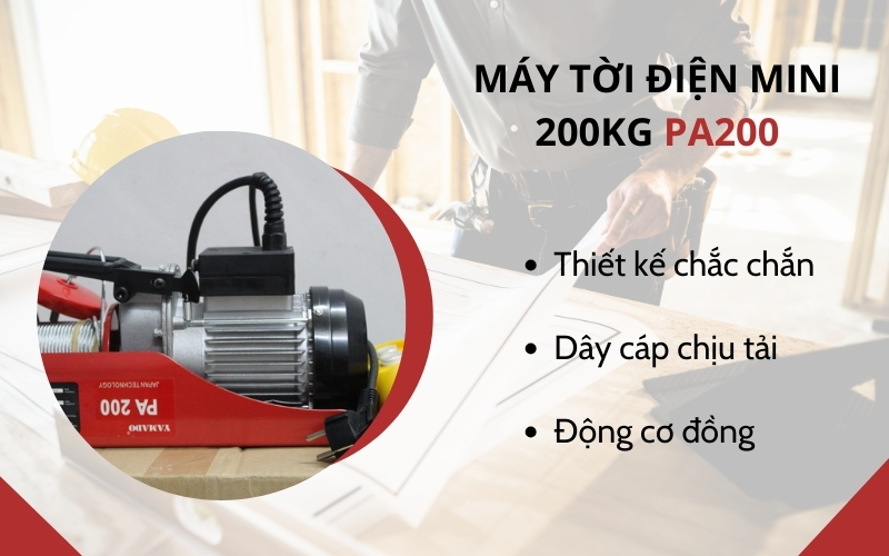 Máy tời điện mini 200kg PA200