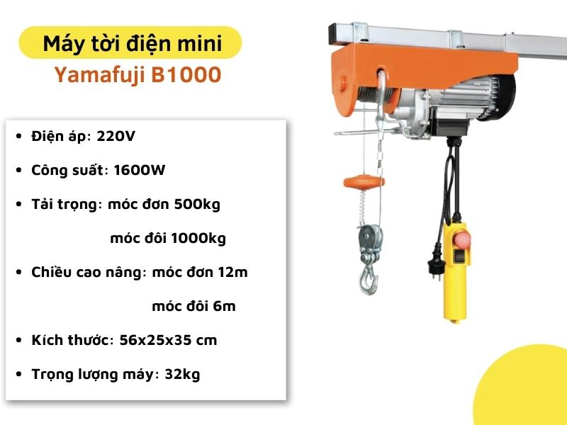  Máy tời điện mini Yamafuji B1000