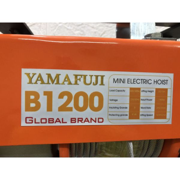 Photo - Máy tời điện mini Yamafuji B1200  (đạt tải 100% cáp dài 30m)