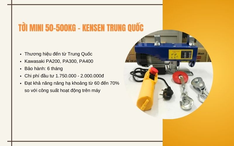Máy tời mini Kawasaki – Trung Quốc