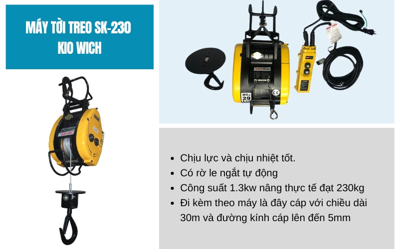 Máy tời treo SK-230 Kio Wich