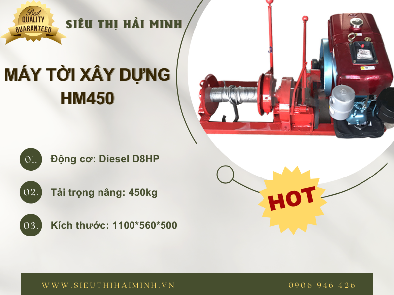 Máy tời xây dựng HM450 bán chạy