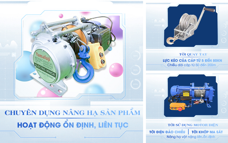 Một số loại máy tời xây dựng hiện nay