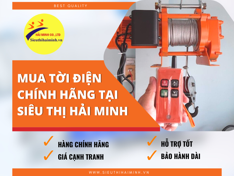 Mua máy tời điện chính hãng, chất lượng tại Siêu thị Hải Minh