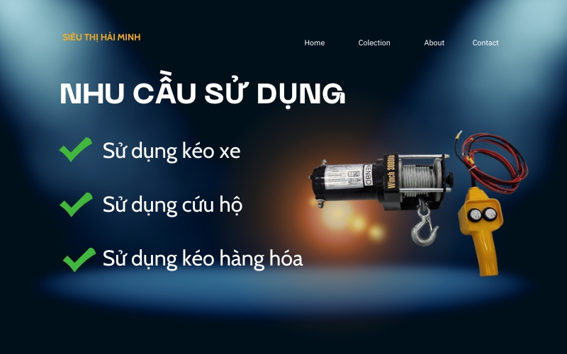 Nhu cầu sử dụng tời điện kéo xe 12V 500kg