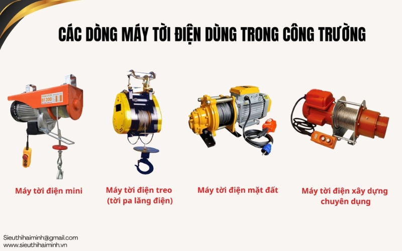 Phân loại các dòng máy tời điện dùng trong công trường