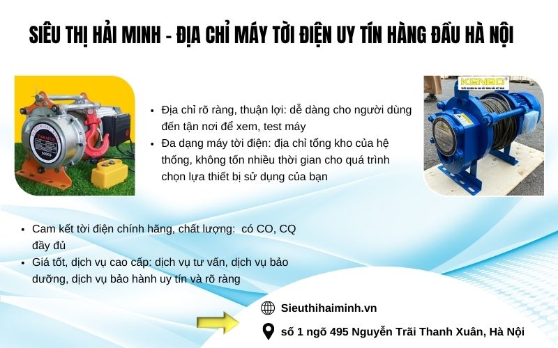 Siêu thị Hải Minh địa chỉ máy tời điện uy tín hàng đầu tại Hà Nội