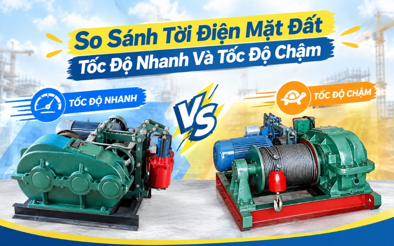 So Sánh Tời Điện Mặt Đất Tốc Độ Nhanh Và Tốc Độ Chậm