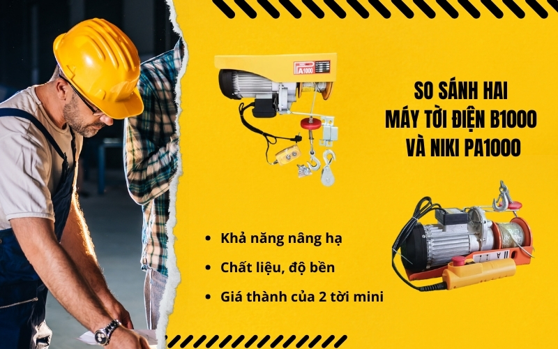 So sánh hai máy tời điện B1000 và Niki PA1000