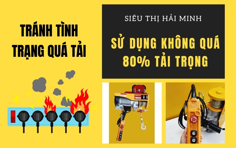Sử dụng máy tời điện không quá 80% tải trọng