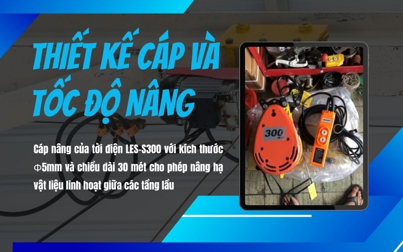 Thiết kế cáp và tốc độ nâng