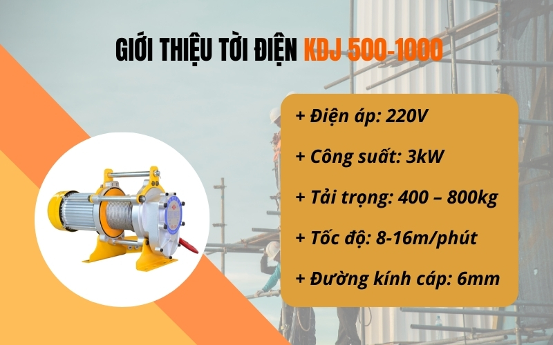 Review tời mặt đất KDJ 500-1000 và KCD 750/1500