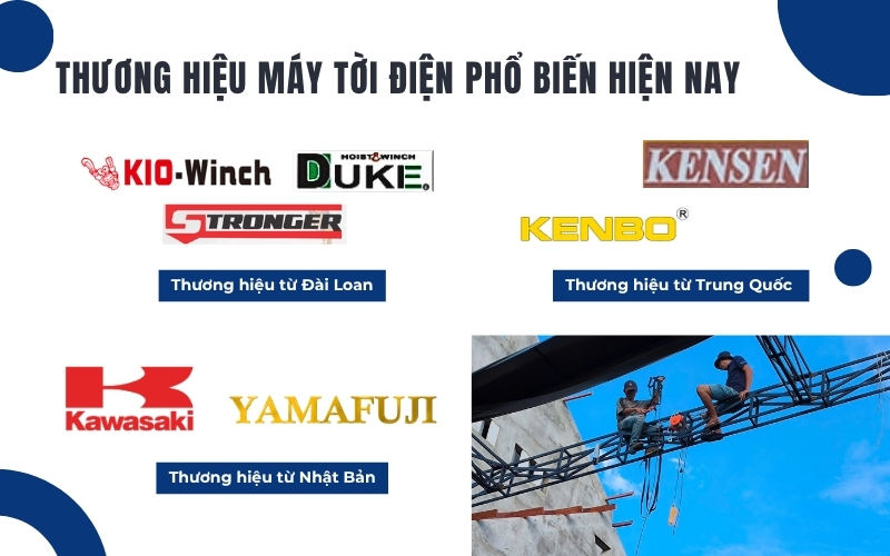 Thương hiệu máy tời điện phổ biến hiện nay