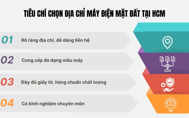 Tiêu chí chọn địa chỉ máy điện mặt đất tại HCM