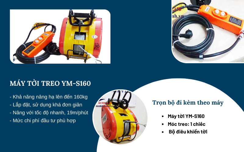 Tìm hiểu về máy tời treo YM-S160